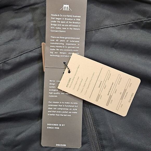 Hawke & Co Performance Black Hoodie Men's Size Large Zip Jacket Fleece Lined NWT - Picture 5 of 16